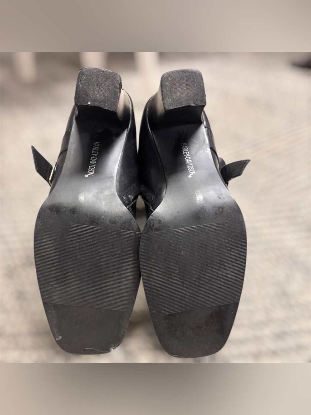 Vintage Women's 'Harley Davidson' Square Toe Black Boot - SZ 9 - Picture 5 of 6